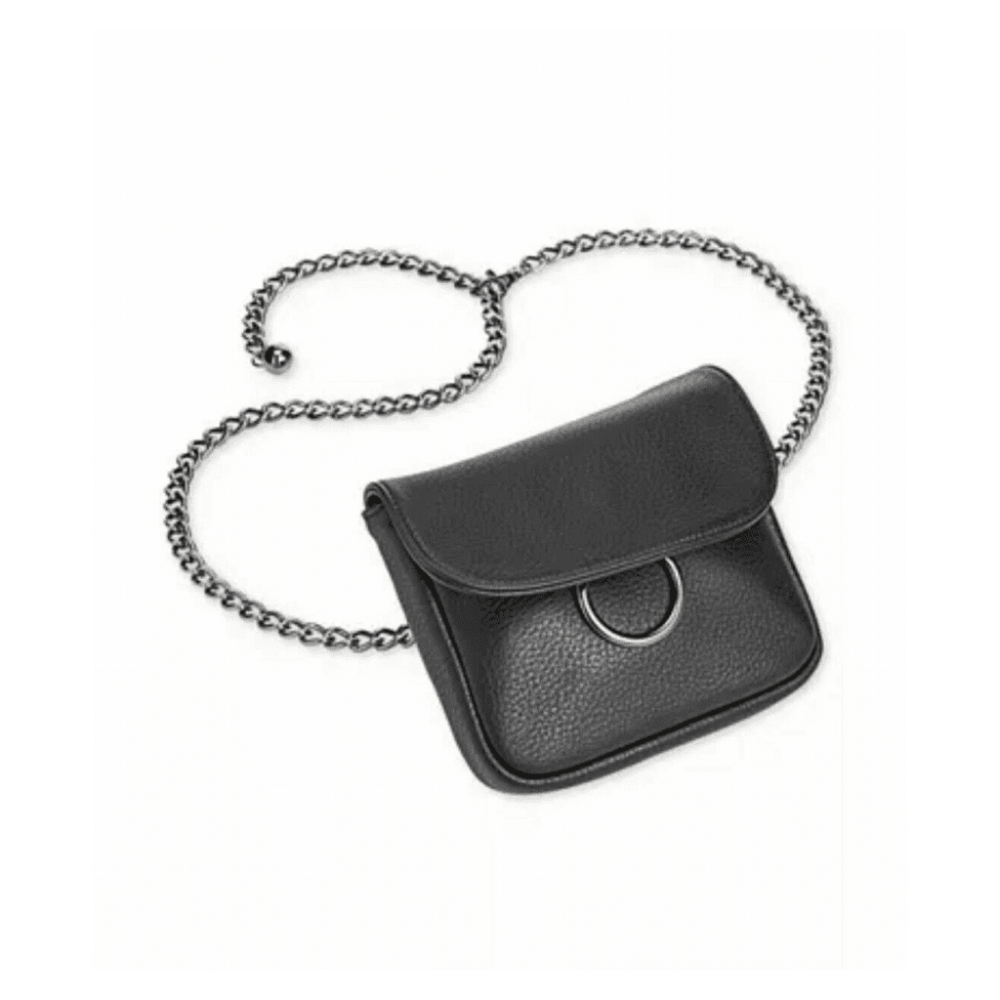 INC Black Belt Bag With Chain Strap Fanny Pack NEW WITH TAGS